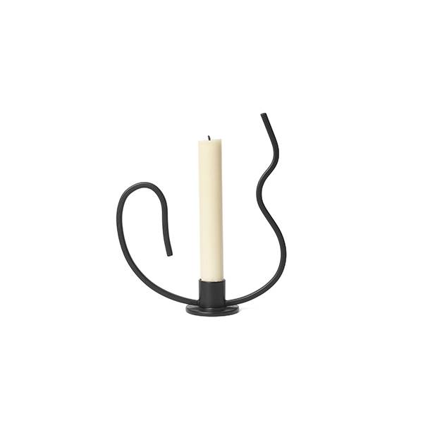 Ferm Living Valse candle holder, low - Black  : Erling Christensen Møbler