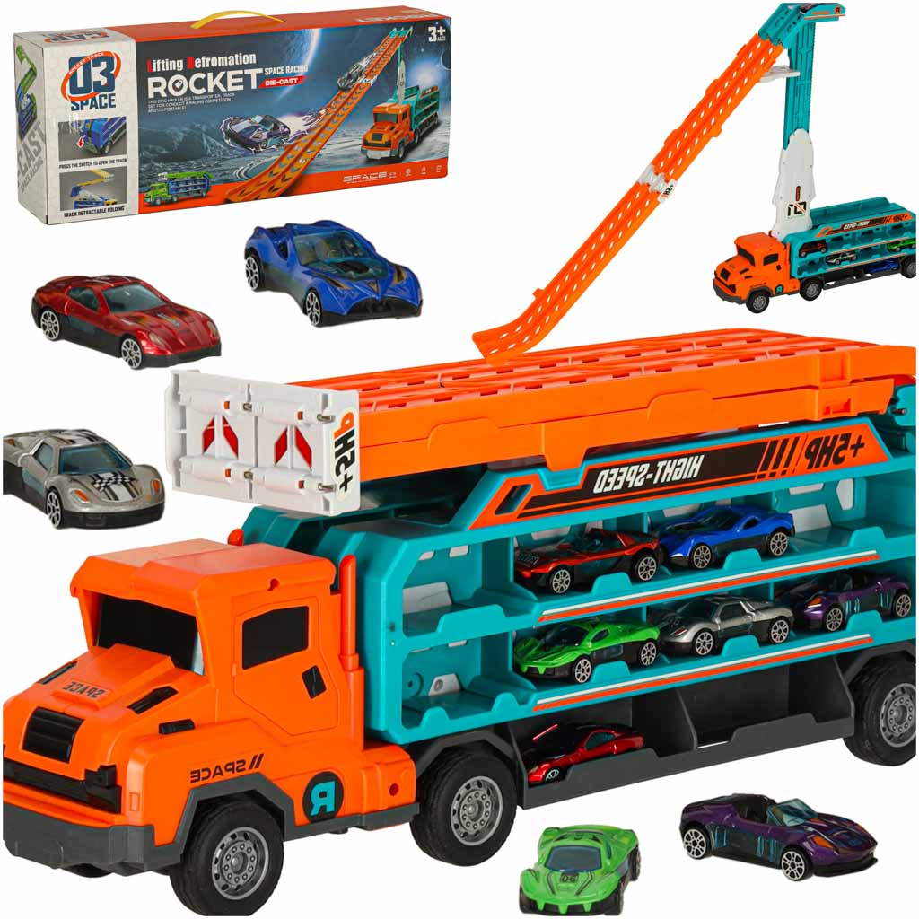Campingvogn med racerbanerutschebane 6el orange