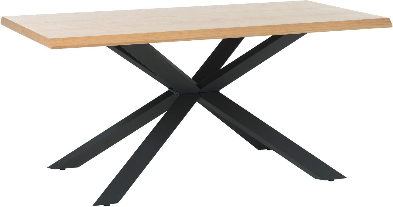 Spisebord Nordique Design Arno 160x90 cm Natur  -  MDF egefiner & sort metalstel