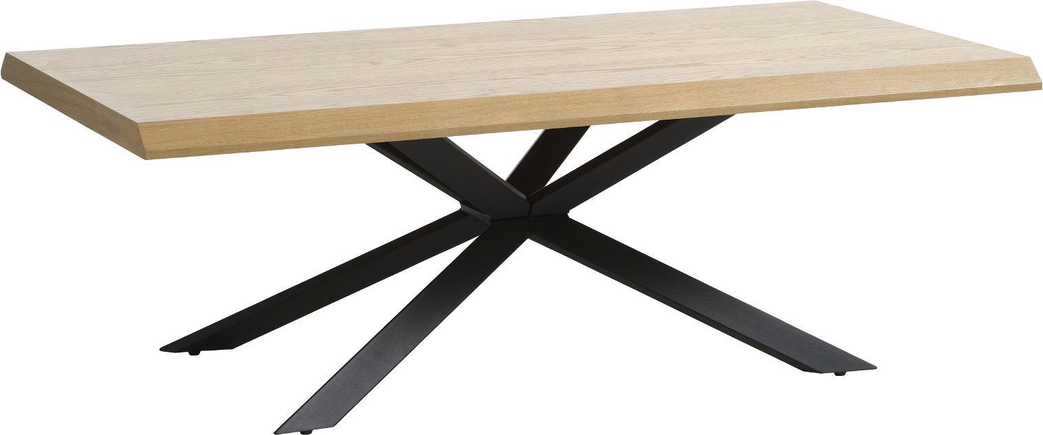 Sofabord Nordique Design Arno i naturlig eg med sorte metalben 130 x 68 x 45 cm