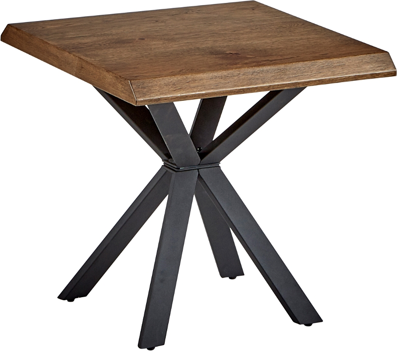 Sidebord / småbord Nordique Design Arno  -  røget egetræ & sort metal 60 x 60 x 56 cm