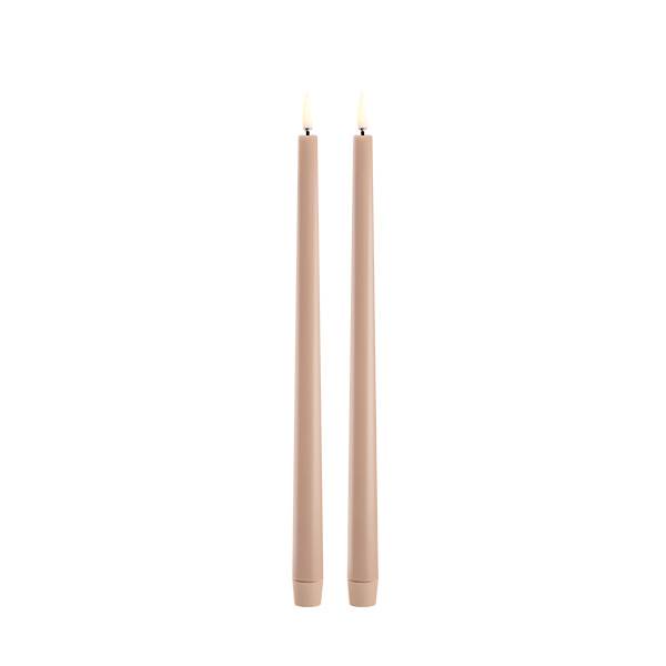 Uyuni Lighting LED Taper kronelys, H32 cm, smooth, 2 pak - Beige Beige : Erling Christensen Møbler