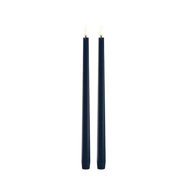 Uyuni Lighting LED Taper kronelys, H32 cm, smooth, 2 pak - Dark blue Dark blue : Erling Christensen Møbler