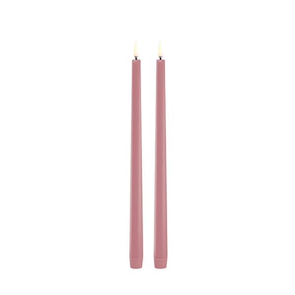 Uyuni Lighting LED Taper kronelys, H32 cm, smooth, 2 pak - Dusty rose Dusty rose : Erling Christensen Møbler