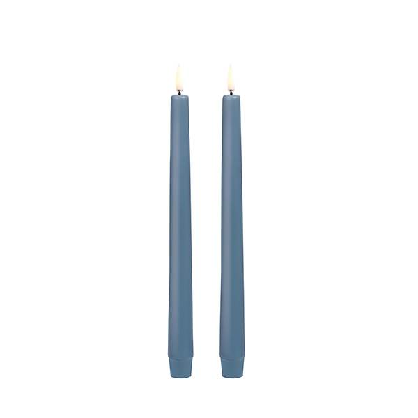 Uyuni Lighting LED Taper kronelys, H25 cm, smooth, 2 pak - Haze blue Haze blue : Erling Christensen Møbler