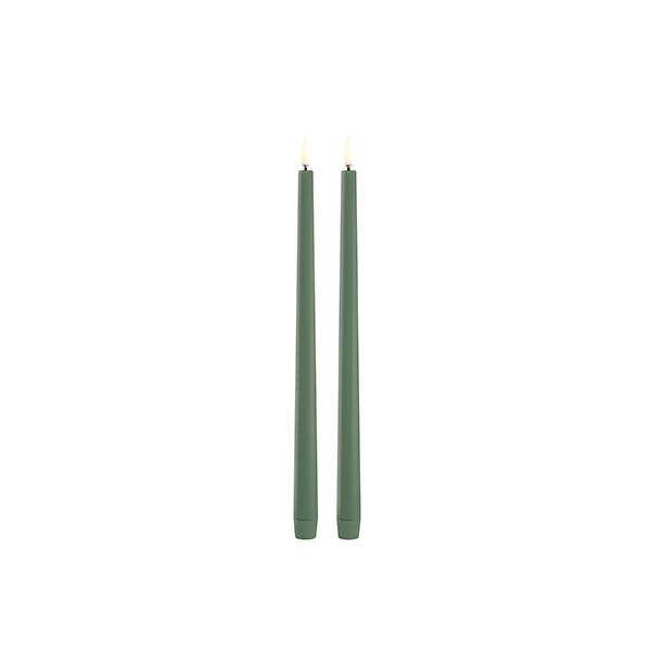 Uyuni Lighting LED Taper kronelys, H32 cm, smooth, 2 pak - Olive green Olive green : Erling Christensen Møbler