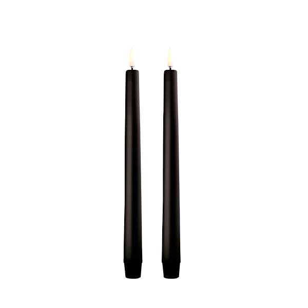 Uyuni Lighting LED Taper kronelys, H25 cm, smooth, 2 pak - Plain black Plain black : Erling Christensen Møbler