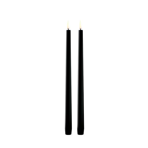Uyuni Lighting LED Taper kronelys, H32 cm, smooth, 2 pak - Plain black Plain black : Erling Christensen Møbler