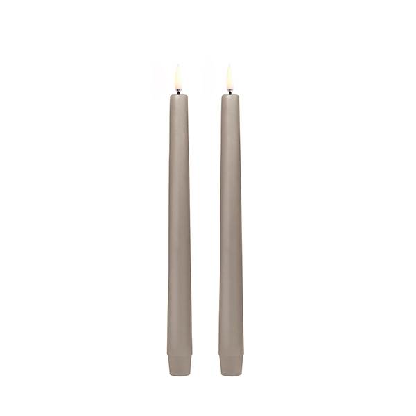 Uyuni Lighting LED Taper kronelys, H25 cm, smooth, 2 pak - Sandstone Sandstone : Erling Christensen Møbler