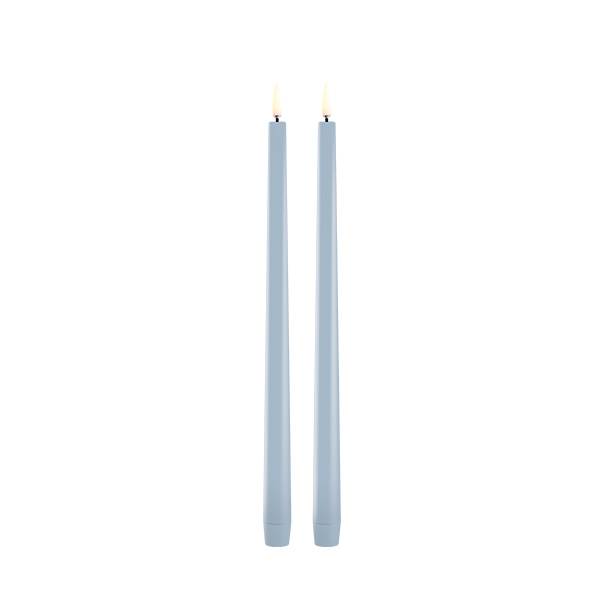 Uyuni Lighting LED Taper kronelys, H32 cm, smooth, 2 pak - Sky blue Sky blue : Erling Christensen Møbler