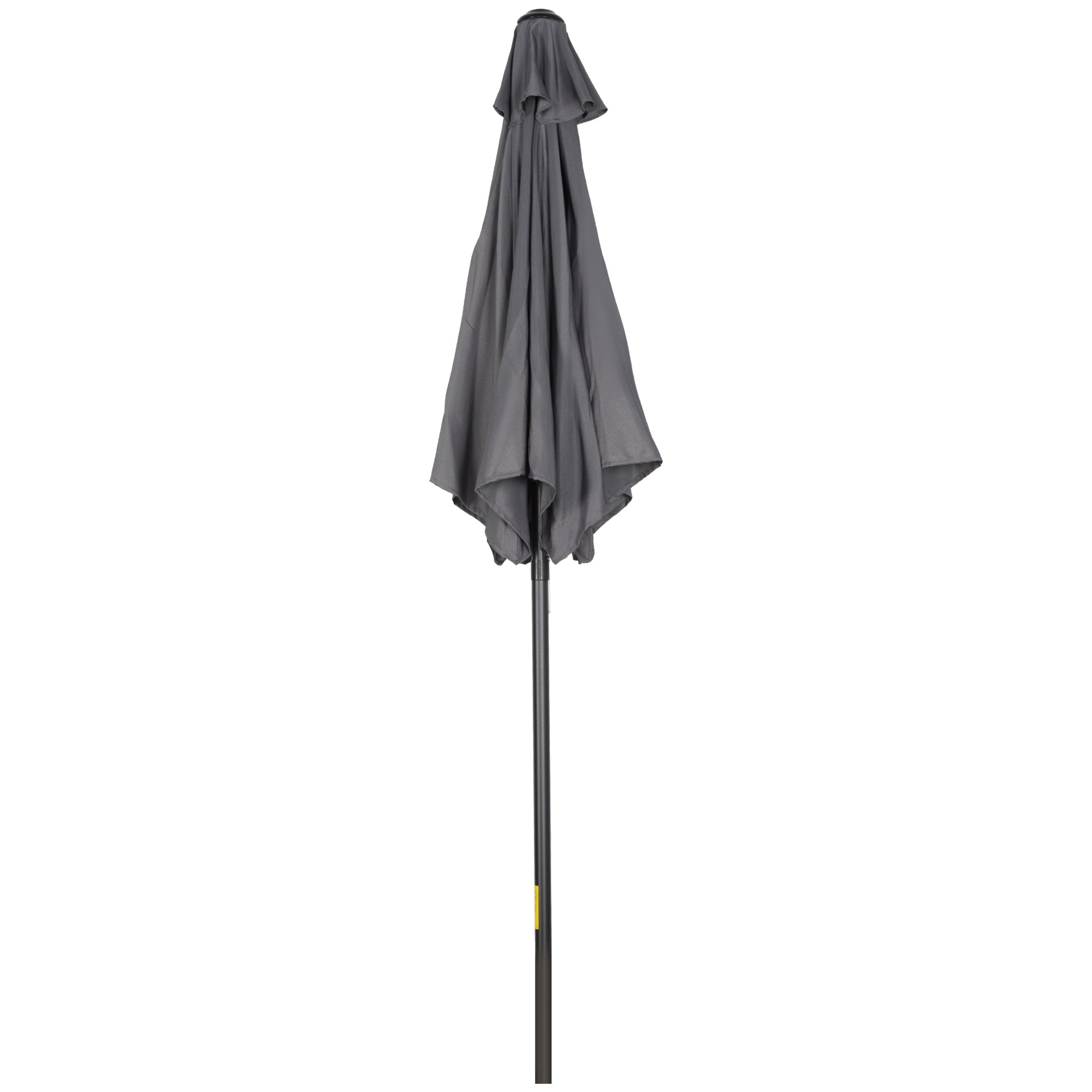 Parasol ø196 cm, sekskantet balkonparasol til strand, balkon, have, mørkegrå