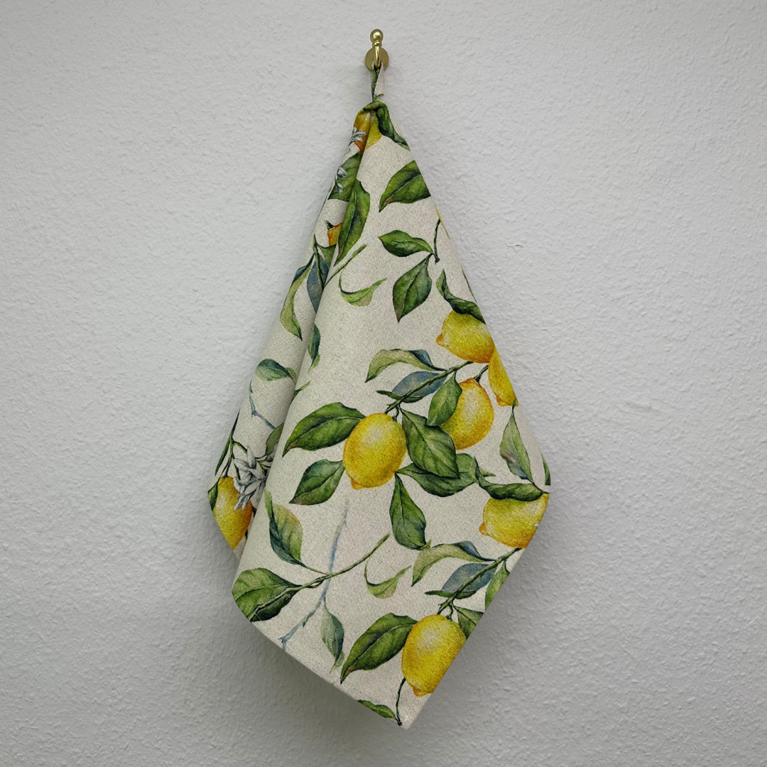 Viskestykke i bomuld og hør, Lemon Linen kollektion, 1