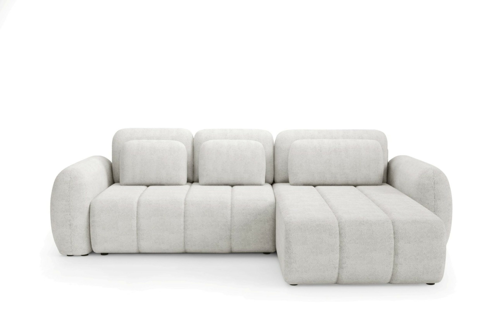 Hjørnesofa Maison Vellé Norvella loungesofa Quelle 01 bouclé 100% polyester sovesofa 240x140 H95xB304xD190
