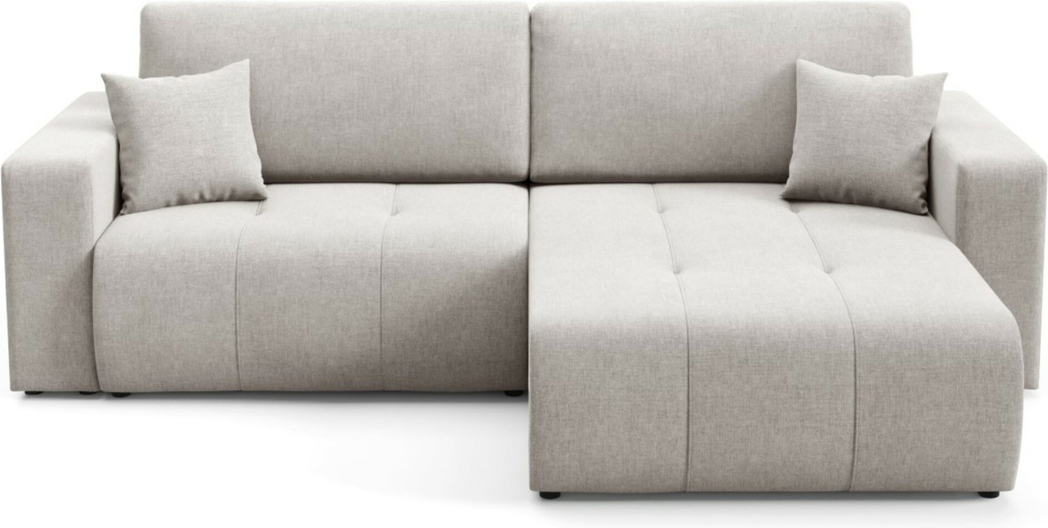 Hjørnesofa Maison Vellé Novento Loungesofa i Wind 84 stof, sovefunktion og skjult opbevaring