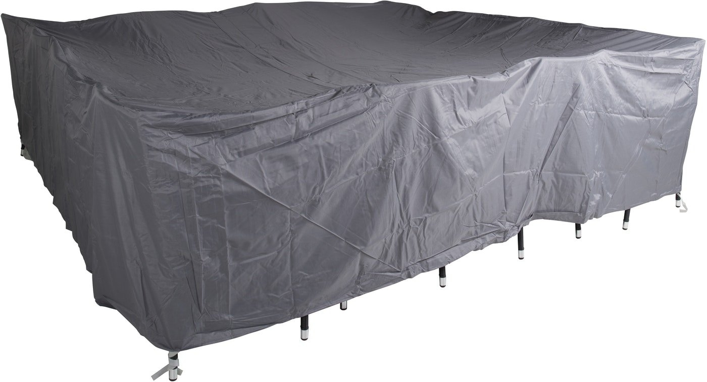 Overtræk til havemøbler Venture Design Patio  -  100% polyester beskyttelsesbetræk til store sæt 85x300x300 cm, grå