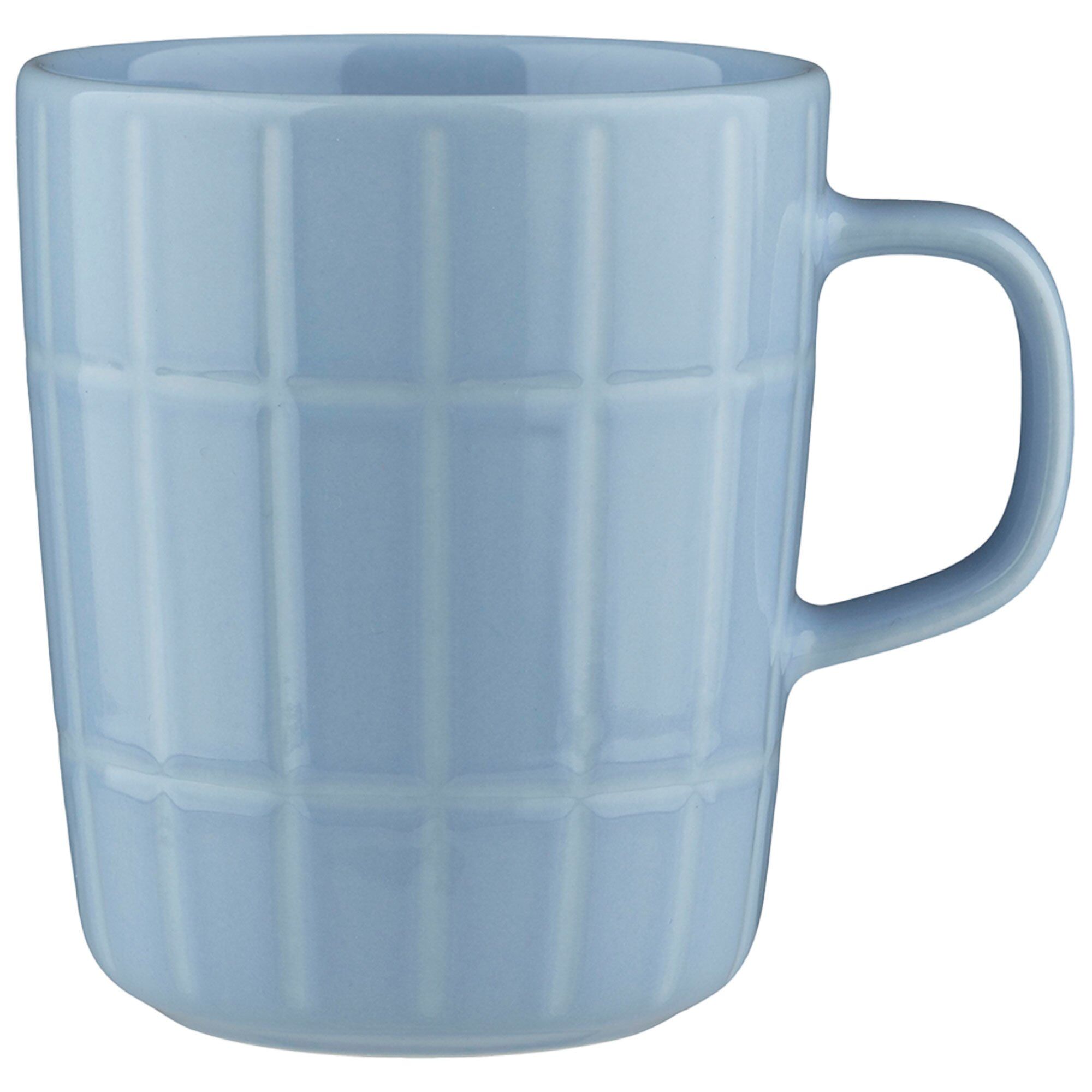 Marimekko Tiiliskivi krus 2,5 dl, lyseblå/hvid