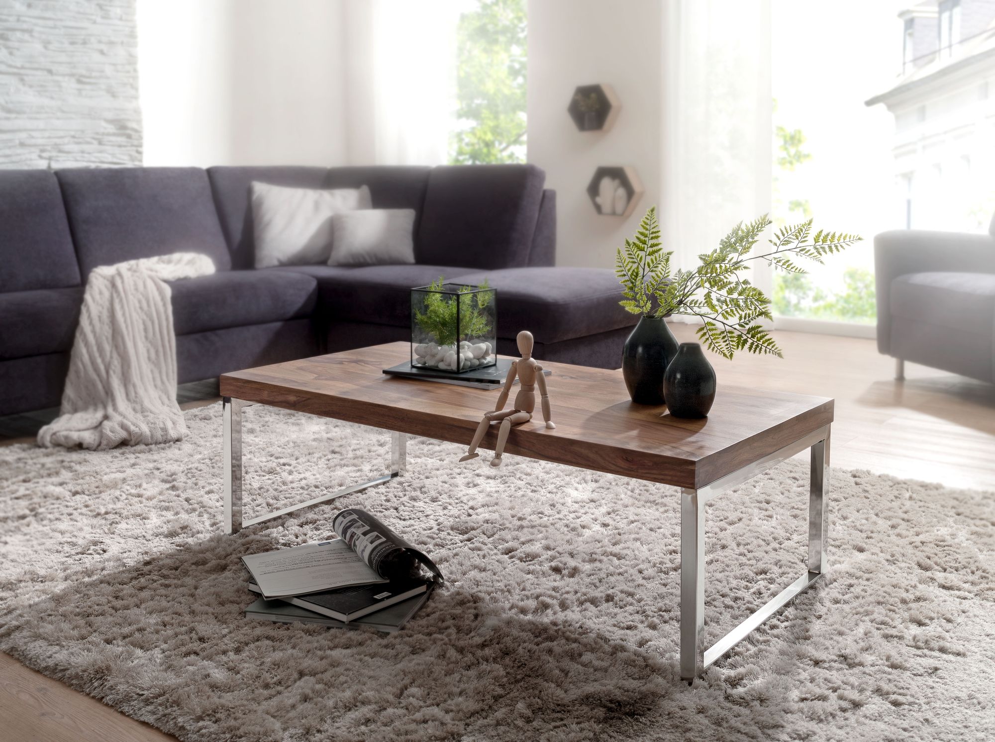 Håndlavet sofabord i FSCÂ®-certificeret sheeshamtræ