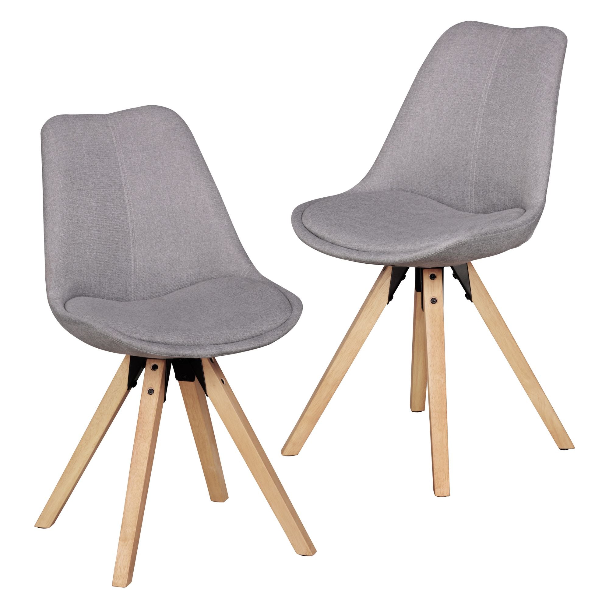 Sæt Af 2 Spisestole Lima Retro Grå