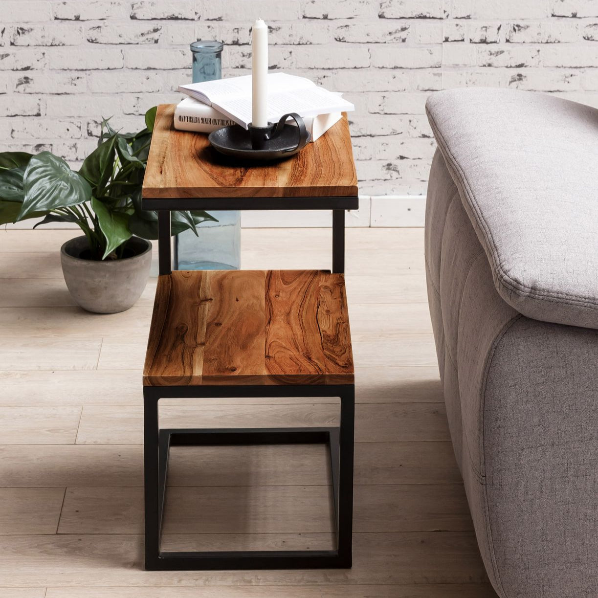 Håndlavet sofabord i S-form, FSCÂ®-certificeret træ