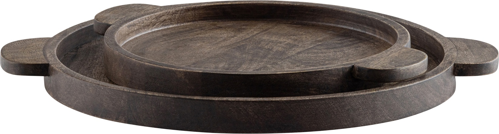 Serveringsbakke sæt WOOOD Collection Horizon genbrugstræ 36Ã30 & 25Ã20 cm brun