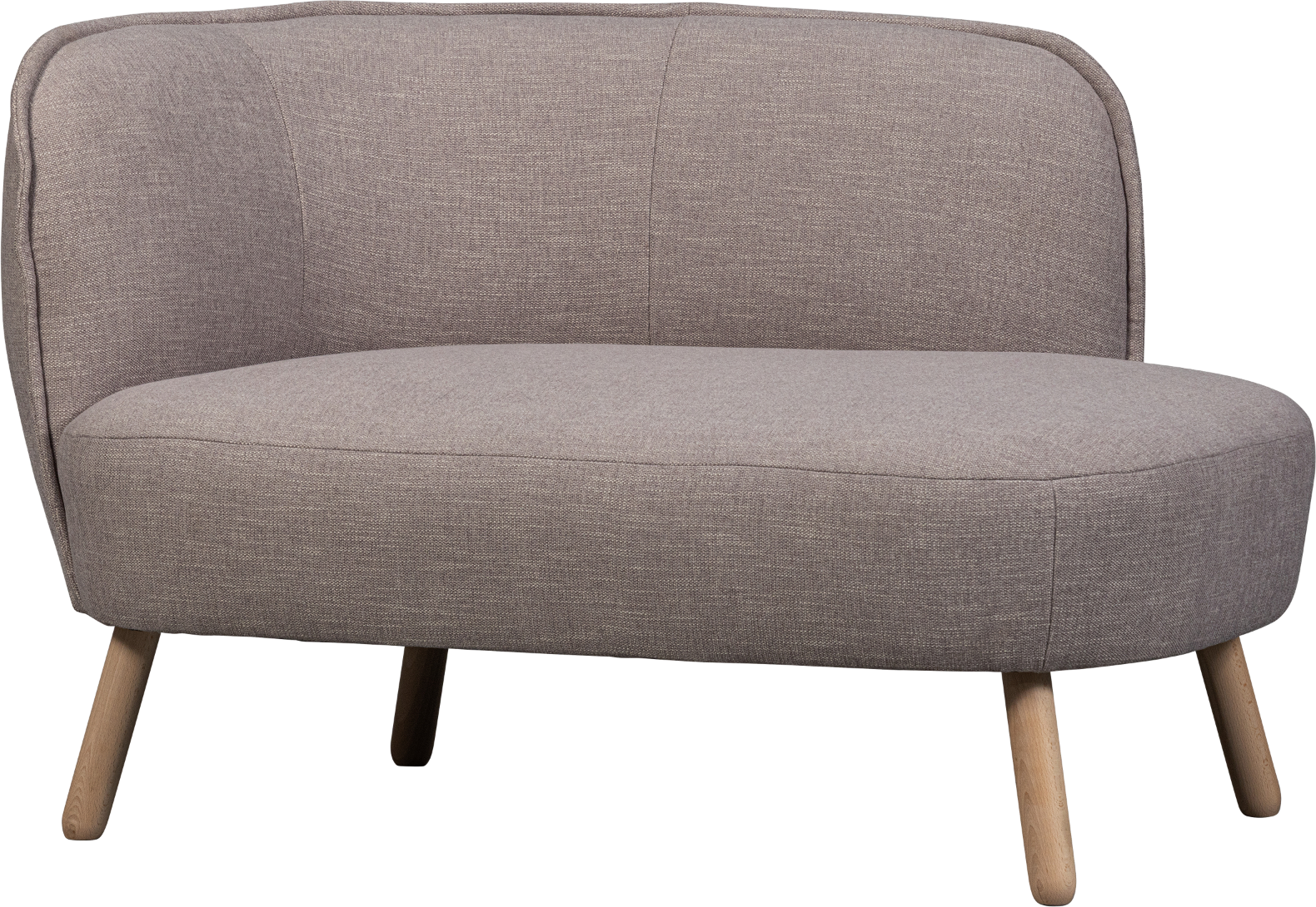 Sofabænk WOOOD Hazel venstrevendt grå polyester 110x76x70 cm