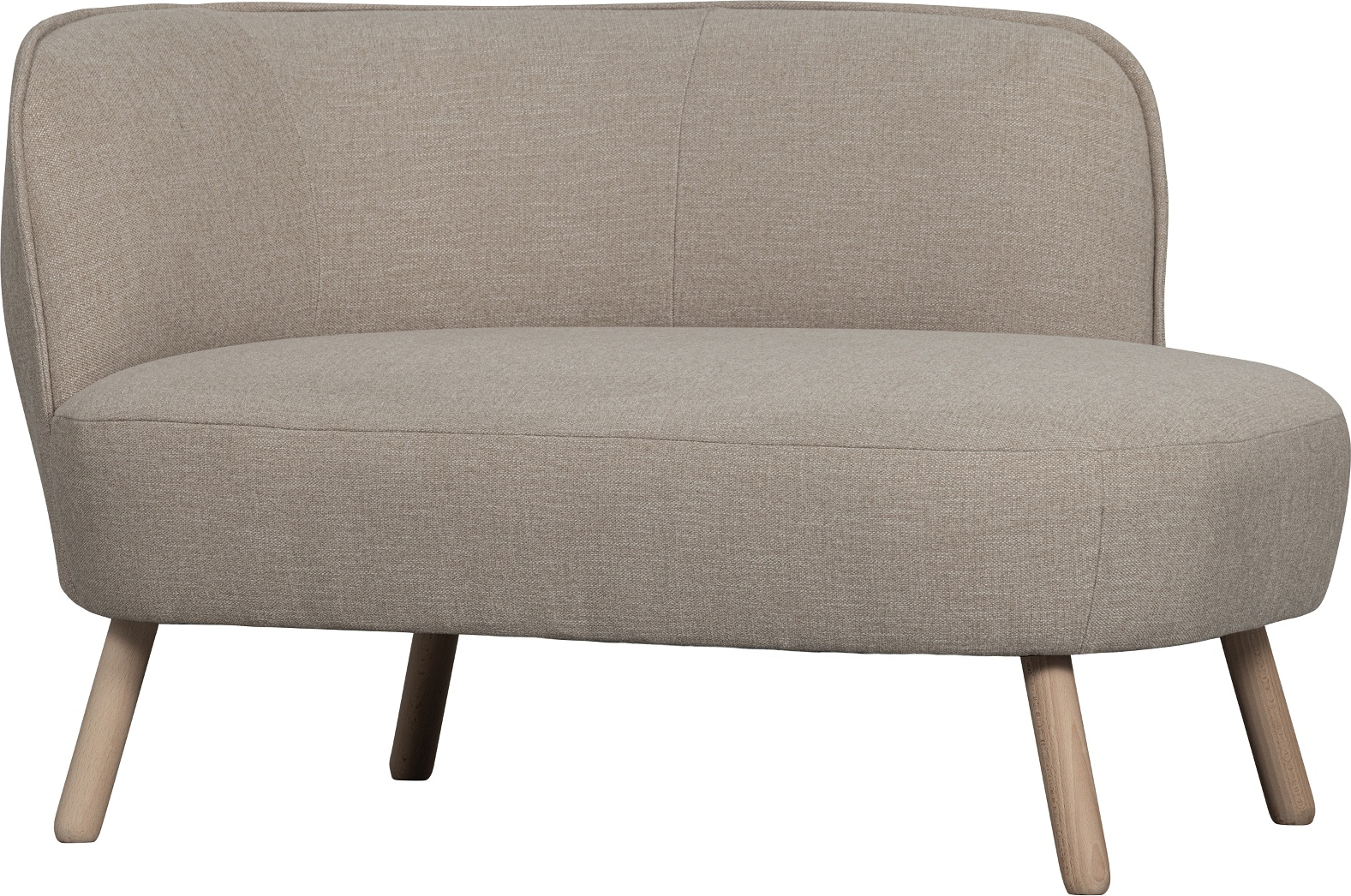 Sofabænk WOOOD Hazel venstrevendt natur polyester loungebænk med unikke træben