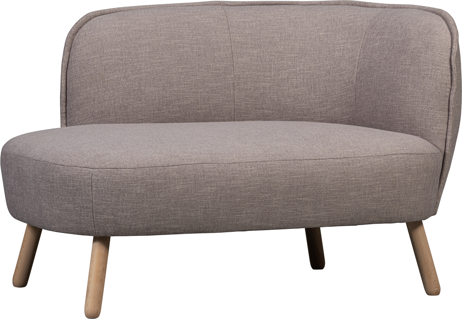 Sofabænk WOOOD Hazel højrevendt grå polstret 110x76x70 cm