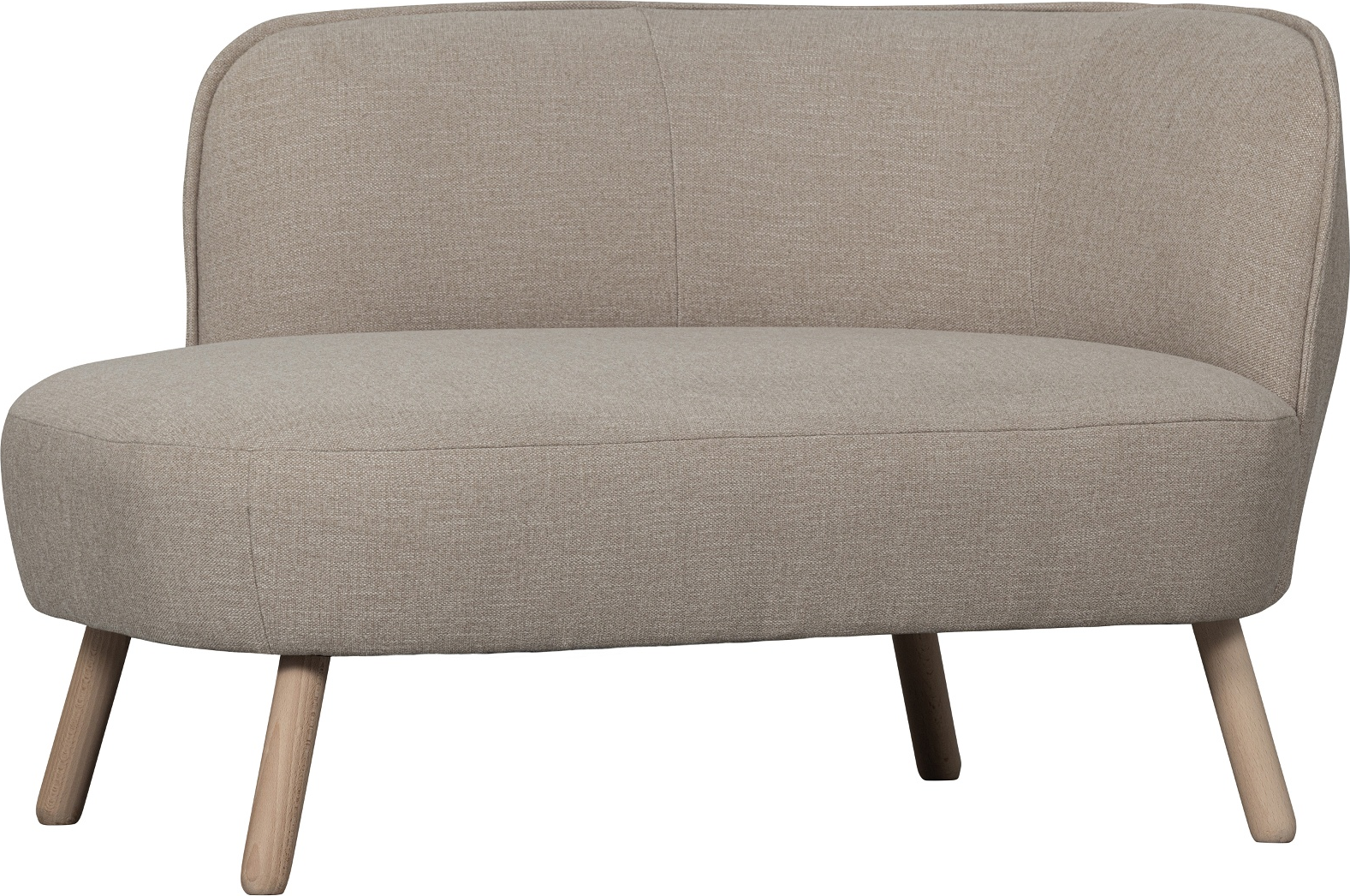 WOOOD Hazel sofabænk højrevendt natur polyester med træben 110x76x70 cm