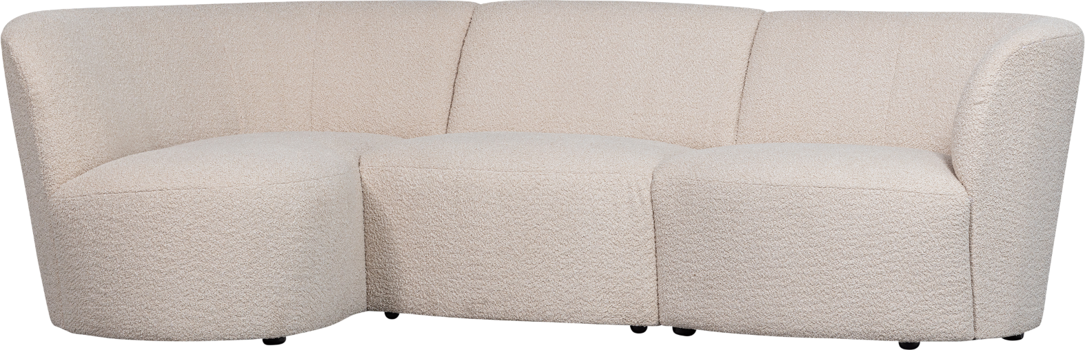 3-personers sofa venstrevendt WOOOD Coco byg-selv creme bouclé