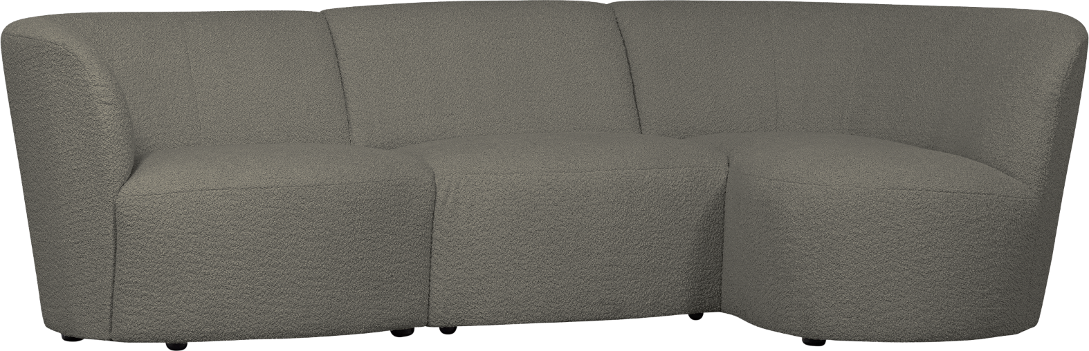 3-personers byg-selv sofa højrevendt WOOOD Coco varm grøn bouclé H70xB138xL230 cm