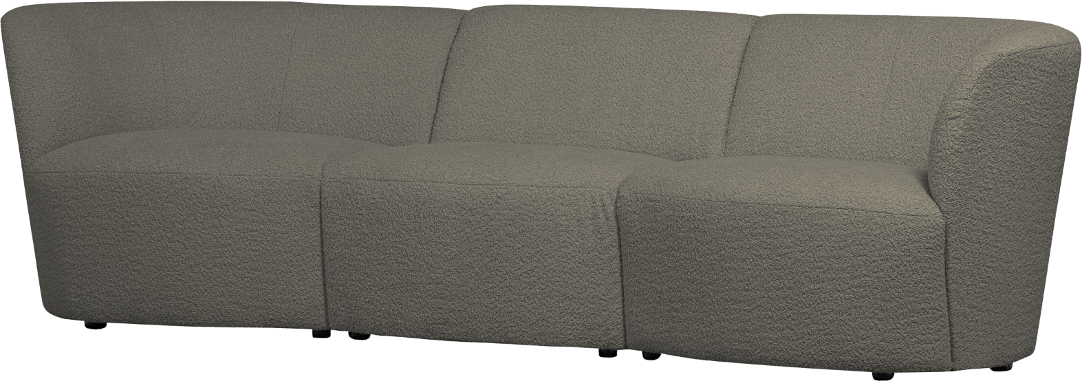 3-personers byg-selv modulsofa WOOOD Coco varm grøn bouclé polyester H70 B72 L227 cm