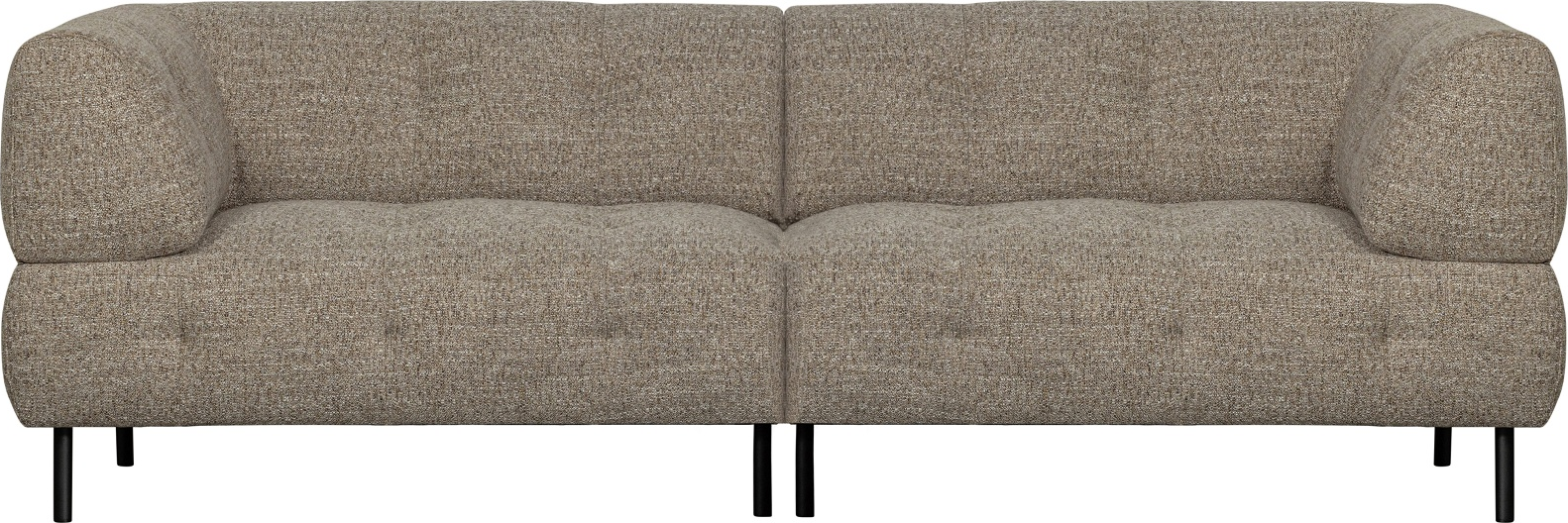 4-personers sofa WOOOD Lloyd i groft vævet brun polyester 245x90 cm