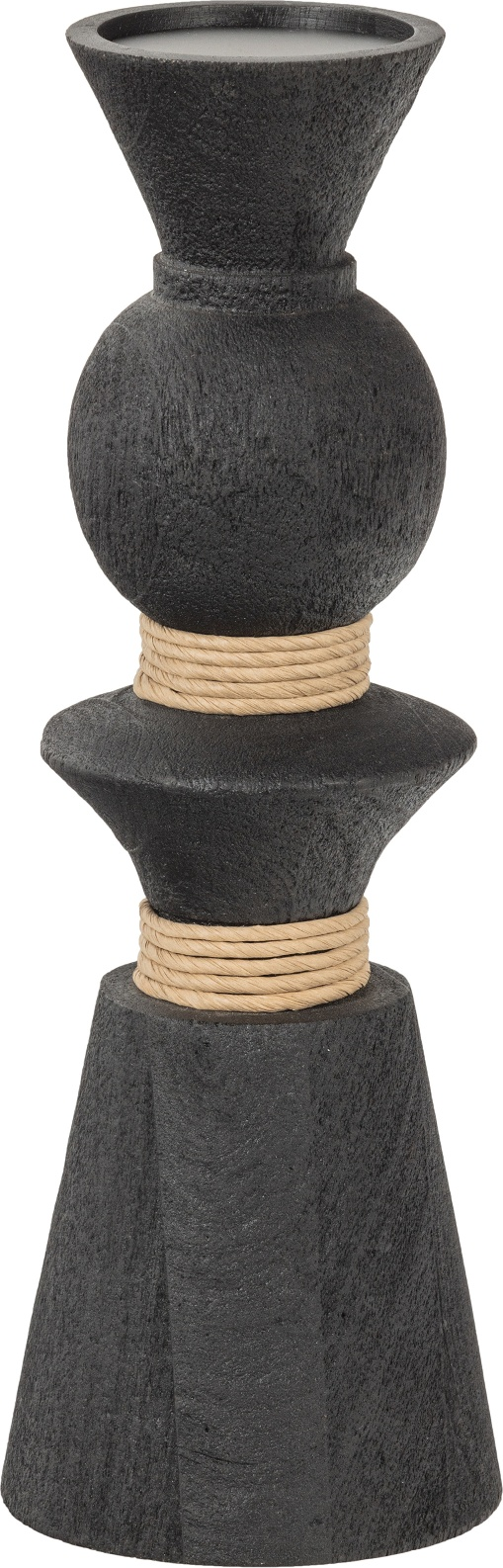 Fyrfads-lysestage WOOOD Collection Prem mangotræ antik sort H40x14x14 cm