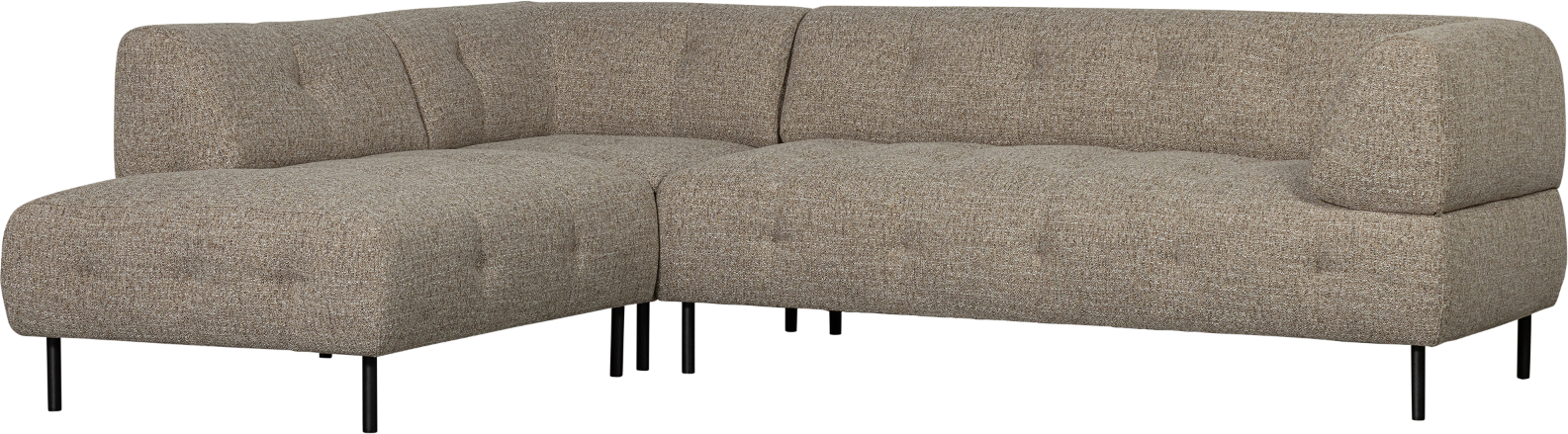 Hjørnesofa venstrevendt WOOOD Lloyd L-sofa brun groftvævet polyester 205x267 cm
