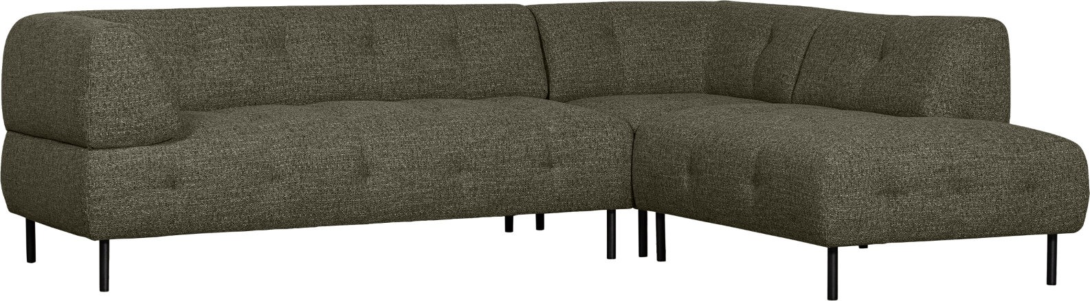 Hjørnesofa højrevendt WOOOD Lloyd kraftig grøn polyester 205x267x77 cm