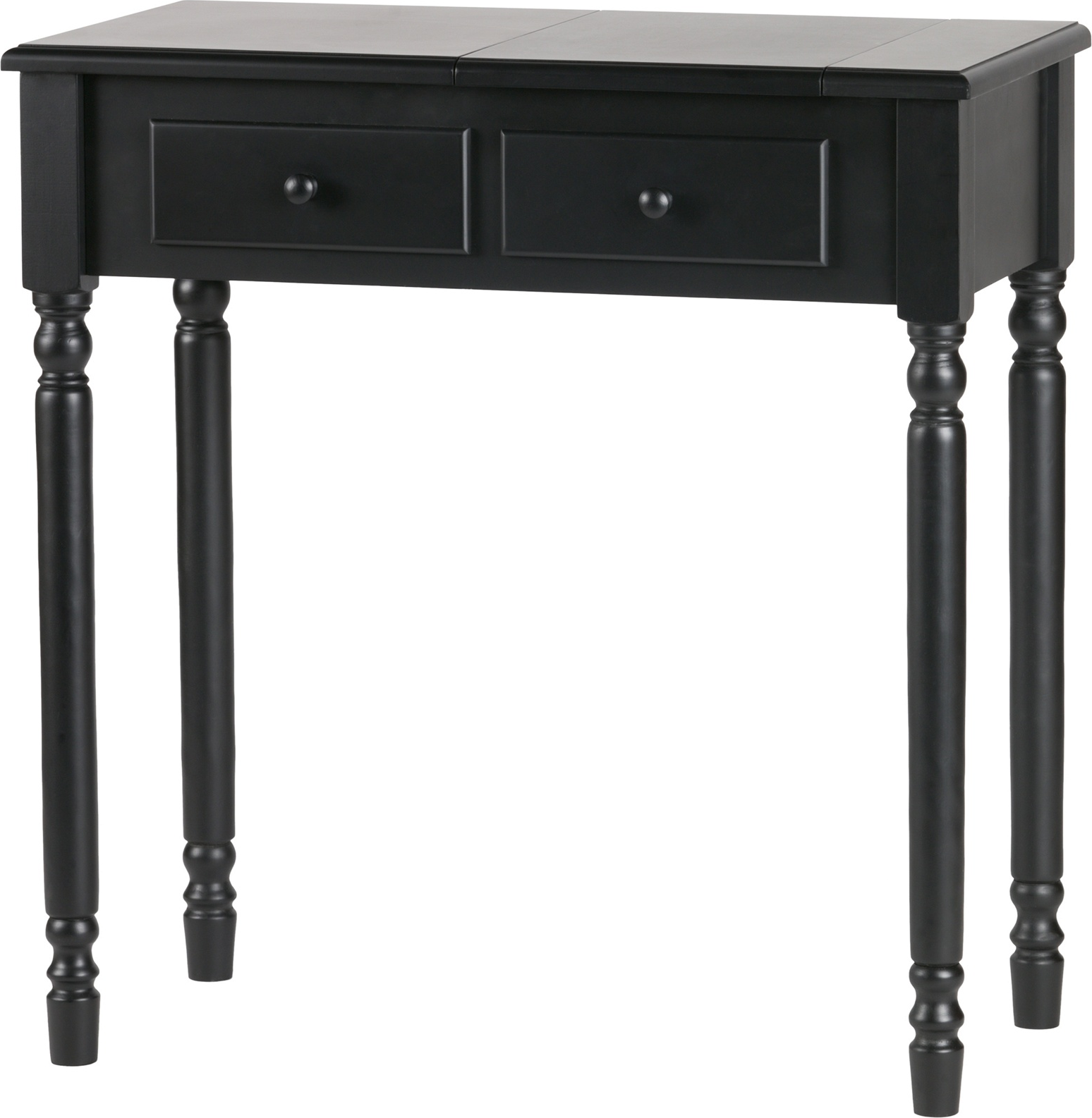 Sidebord WOOOD Collection Romy multifunktionelt konsolbord og make-up bord sort 78x38x75 cm