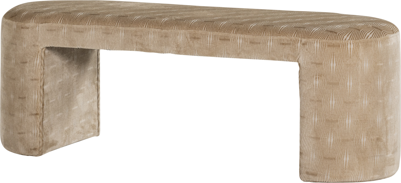 Entrébænk WOOOD Collection polstret, vævet stribet stof, natur, 130 cm, FSC-certificeret