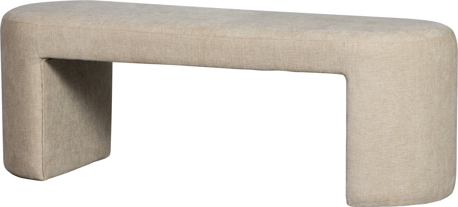 Entrébænk WOOOD Collection Jacob  -  polstret chenillebænk natur L130ÃB46ÃH46 cm