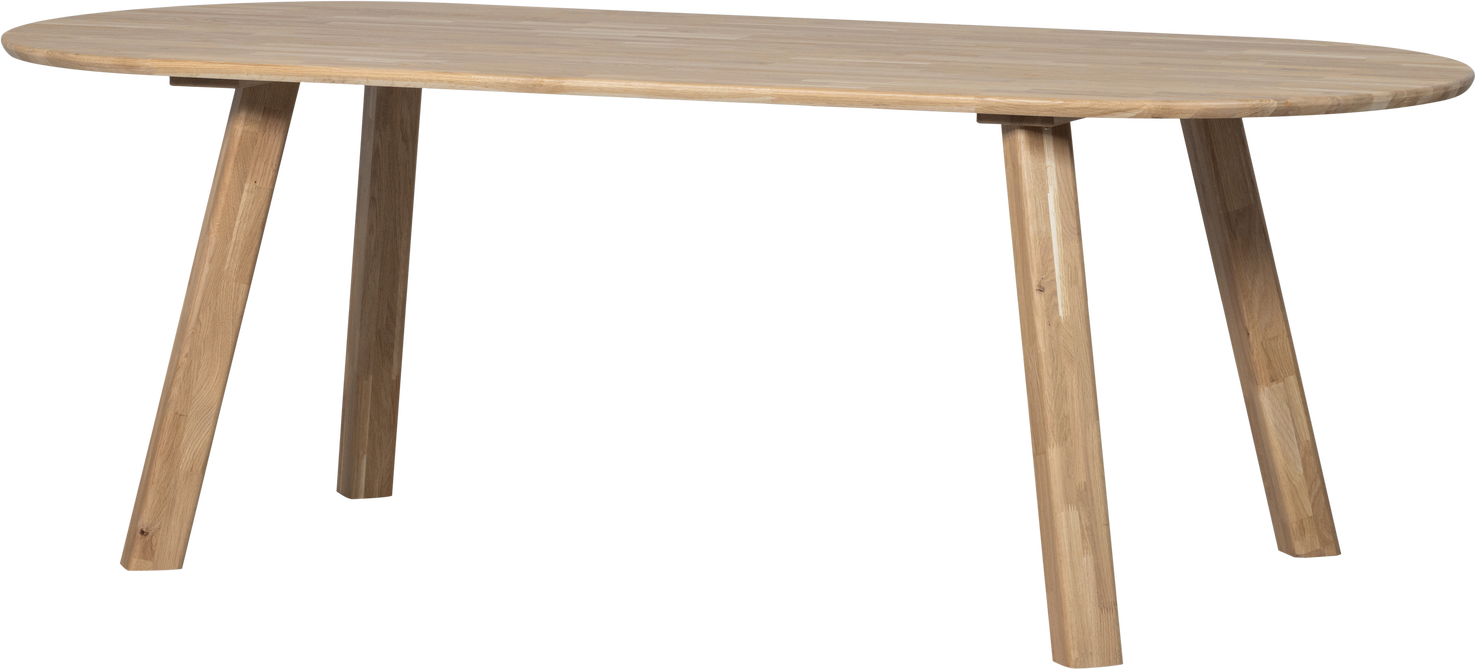 Bordben til plankebord WOOOD Tablo, massivt egetræ H73 cm sæt 2, klar bejdse, let børstet, monterbar i 4 positioner, FSC