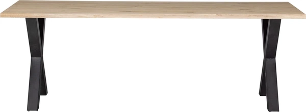 Spisebord Plankebord WOOOD Tablo Alkmaar 200x90 cm massiv egetræ natur krydsben