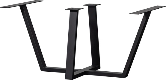 Understel til plankebord WOOOD Tablo Drenthe Leg metal mat sort L147 x D71 x H73 cm
