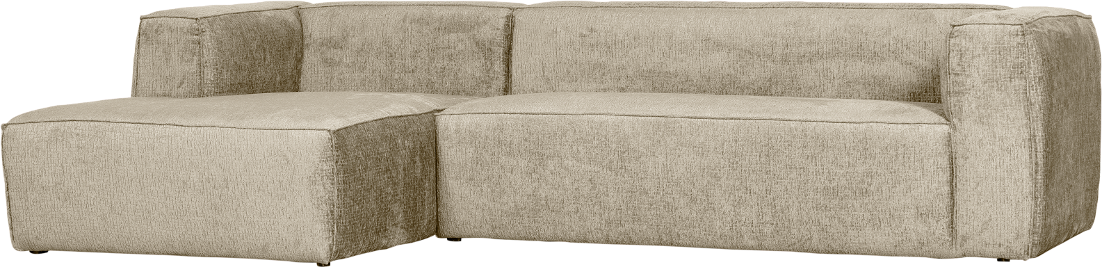 Hjørnesofa venstrevendt WOOOD Bean velour creme H73Ã175Ã305 cm
