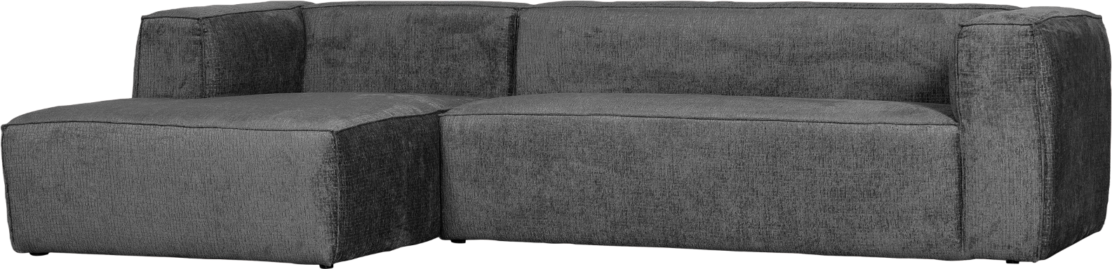 Hjørnesofa venstrevendt med chaiselong WOOOD Bean velour sky 305x175 cm