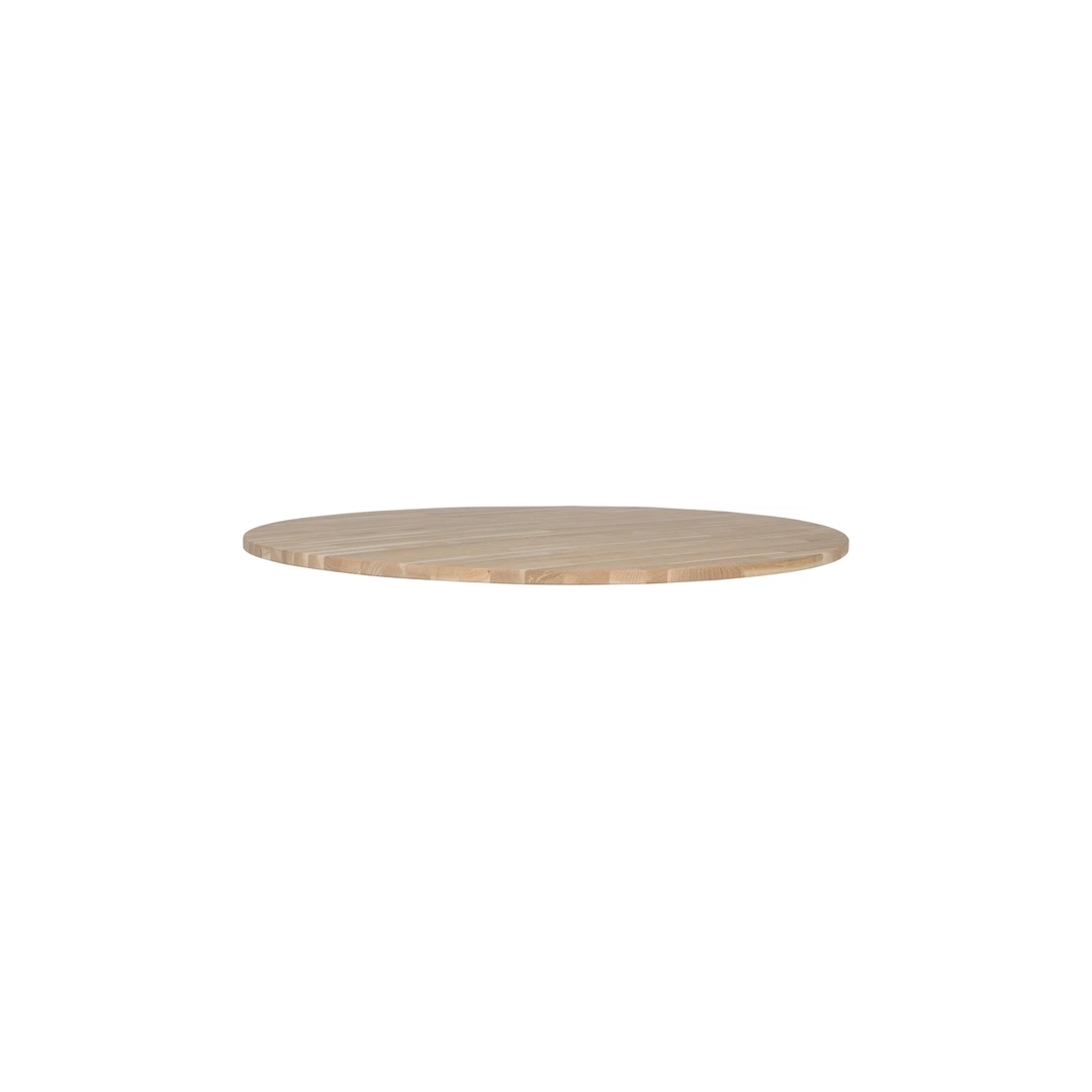Rund ubehandlet bordplade til plankebord WOOOD Tablo i FSC-certificeret massiv eg Ø120 cm