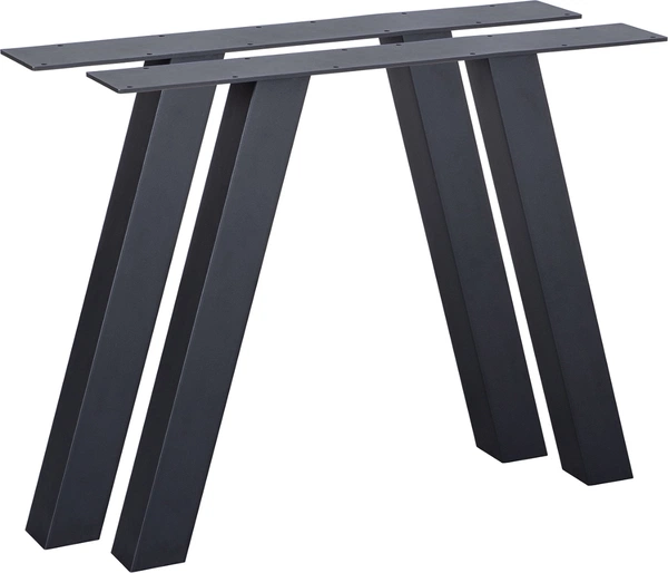 Understel til udendørsbord WOOOD Tablo A-Leg A-formet i mat sort pulverlakeret stål H70xB78xD13 cm inkl. montagemateriale & gulvbeskyttere