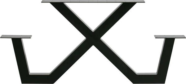 Udendørs bordstel WOOOD Tablo sort stål understel til picnicbord H70ÃB13ÃL142 cm