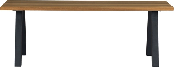 Udendørs spisebord Tablo fra WOOOD  -  natur/sort, FSC-certificeret Thermo Ayous, pulverlakeret stål, 210x81x75 cm