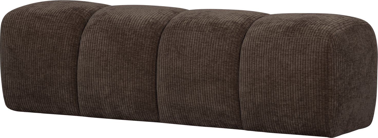 Spisebænk/entrébænk WOOOD Mojo 164 cm, brun ribstof 100% polyester uden ryglæn