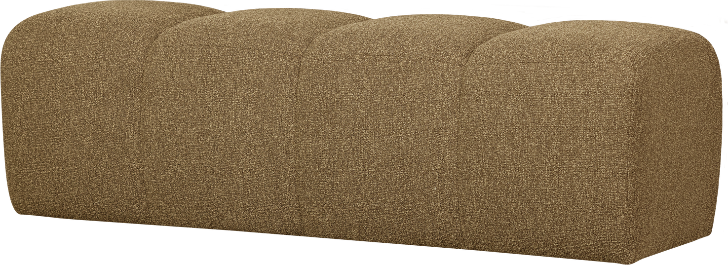 Spisebænk uden ryglæn WOOOD Mojo 164 cm bouclé gul/brun 100% polyester til entré og spiseplads