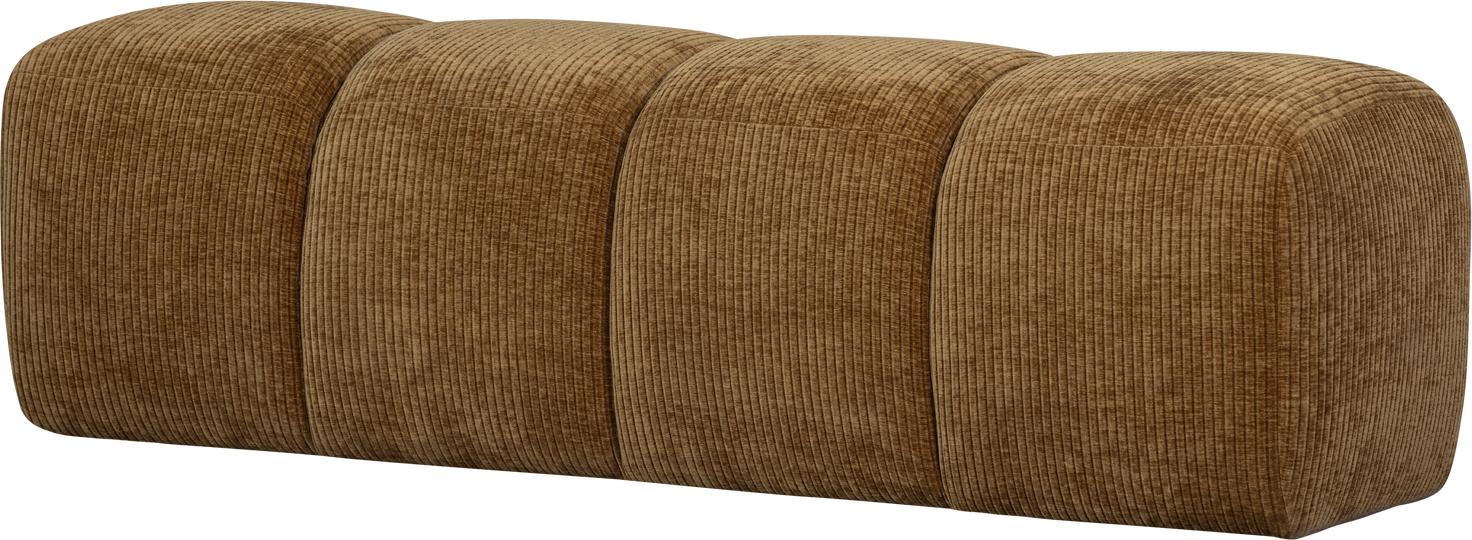 Entré- og spisebænk WOOOD Mojo 164 cm honninggul ribstof jacquard 100% polyester uden ryglæn